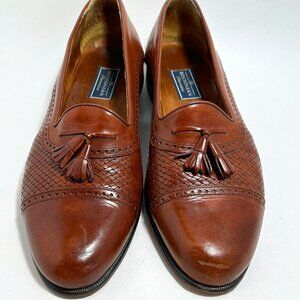 Bostonian Brown Florentine Leather Tassel Slip On Loafers Mens Size 9.5